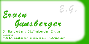 ervin gunsberger business card